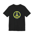 NOW Peace Sign T‑Shirt — Bold Yellow & Blue Peace Tee