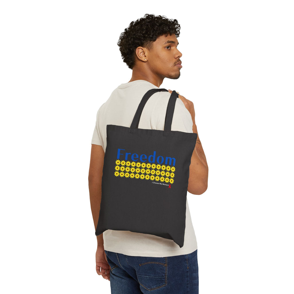 Freedom Sunflower Tote Bag — Cotton Canvas Reusable Shopper